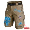 Detroit Lions Men Tactical Shorts Multi-Pocket Cargo Shorts NRTFPSHORT141