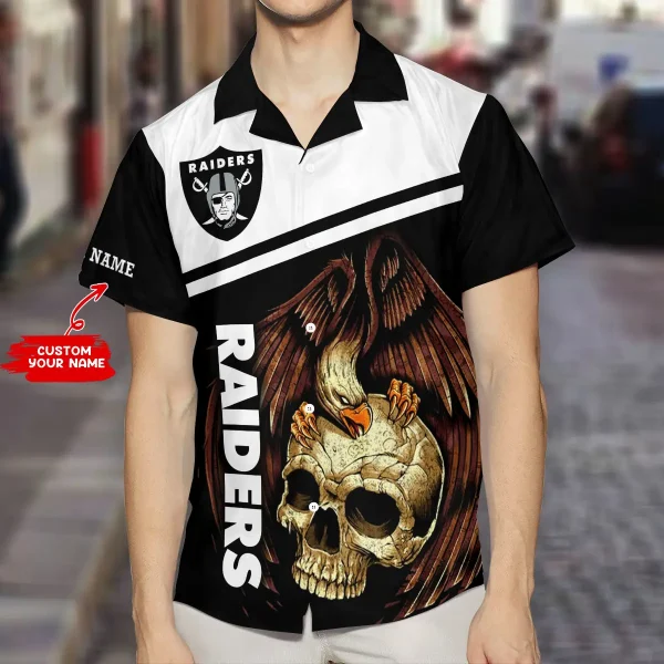 Las Vegas Raiders Personalized Short Sleeves Button Up Hawaiian Shirt 159