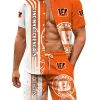 Cincinnati Bengals Short Sleeves Button Up Hawaiian Shirt and Shorts Summer Set NRTHWS103