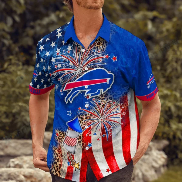 Buffalo Bills Independence Day Short Sleeves Button Up Hawaiian Shirt NRTHWS474 - Image 2