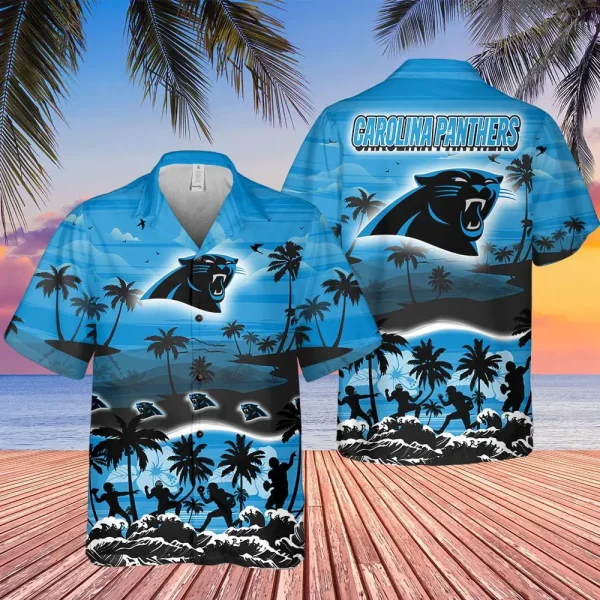 Carolina Panthers Short Sleeves Button Up Hawaiian Shirt NRTHWS539