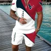 Houston Texans Men's Tracksuit Casual Zipper Collar Polo Shirt And Shorts NRTPLZ064