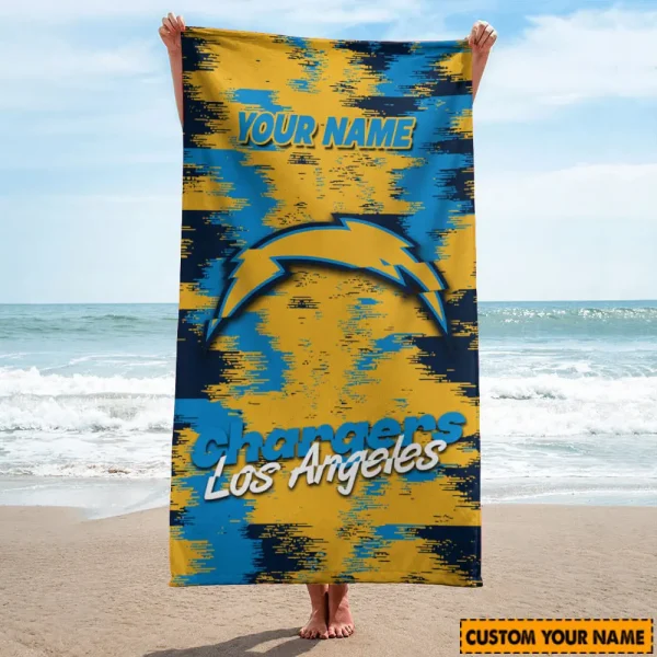 Los Angeles Chargers Personalized Limited Edition Beach Towel For Fan AZBTOWEL058