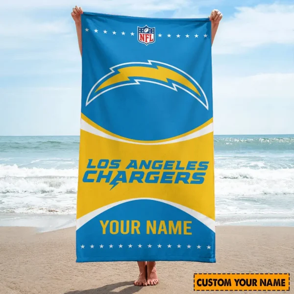 Los Angeles Chargers Personalized Limited Edition Beach Towel For Fan AZBTOWEL102 - Image 2