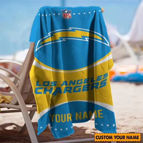 Los Angeles Chargers Personalized Limited Edition Beach Towel For Fan AZBTOWEL102 - Image 3