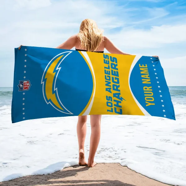 Los Angeles Chargers Personalized Limited Edition Beach Towel For Fan AZBTOWEL102 - Image 4