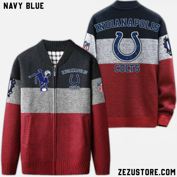 Indianapolis Colts NFL V-Neck Cable-Knit Cardigan NRTCSC014 - Image 4