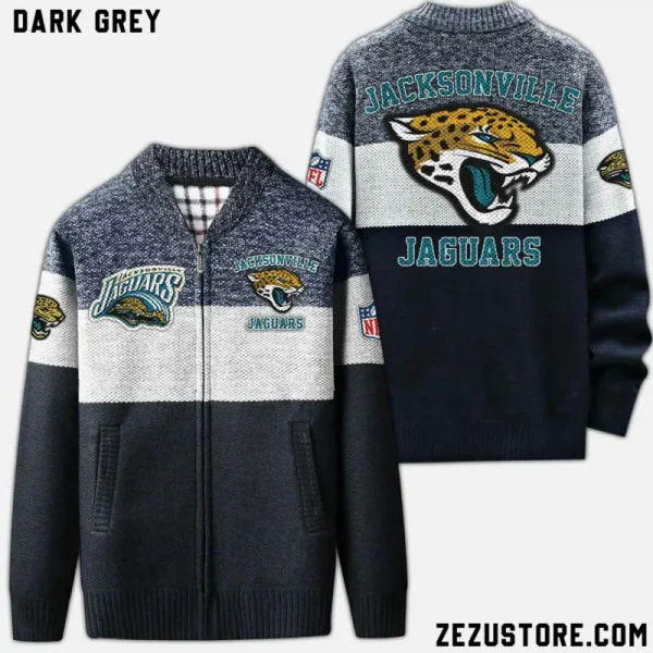 Jacksonville Jaguars NFL V-Neck Cable-Knit Cardigan NRTCSC015