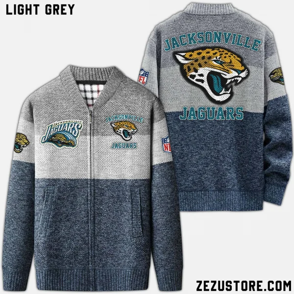 Jacksonville Jaguars NFL V-Neck Cable-Knit Cardigan NRTCSC015 - Image 3