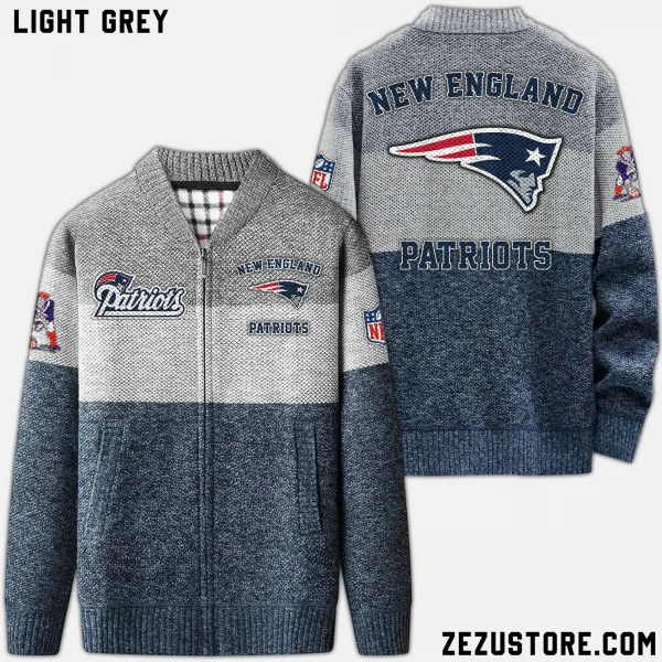 New England Patriots NFL V-Neck Cable-Knit Cardigan NRTCSC022