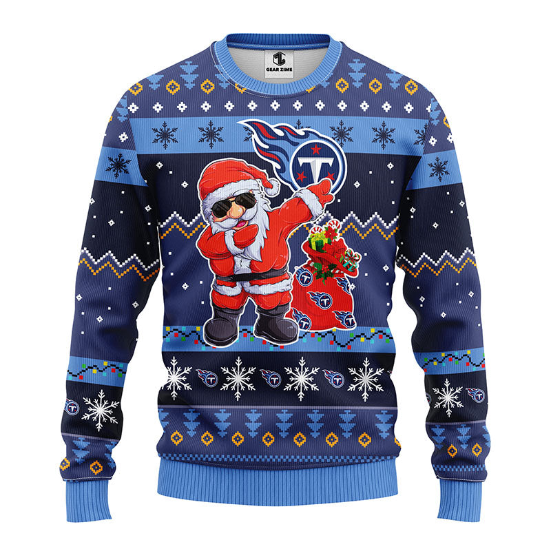 Tennessee Titans Dabbing Santa Claus Ugly Christmas Sweater BGSWT183