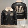 Cincinnati Bengals Custom Fleece Leather Jacket NRTS9FLJ007
