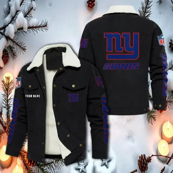 New York Giants Corduroy Fleece Jacket SPTCRFJK024 - Image 2