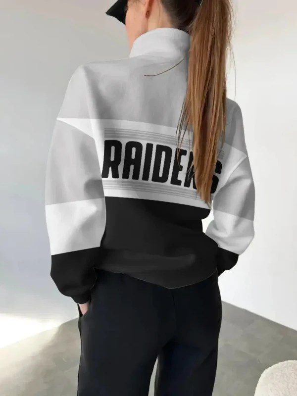 Las Vegas Raiders New Design Casual Snap Mockneck Pullover Sweatshirt SPTCSMPS064 - Image 2