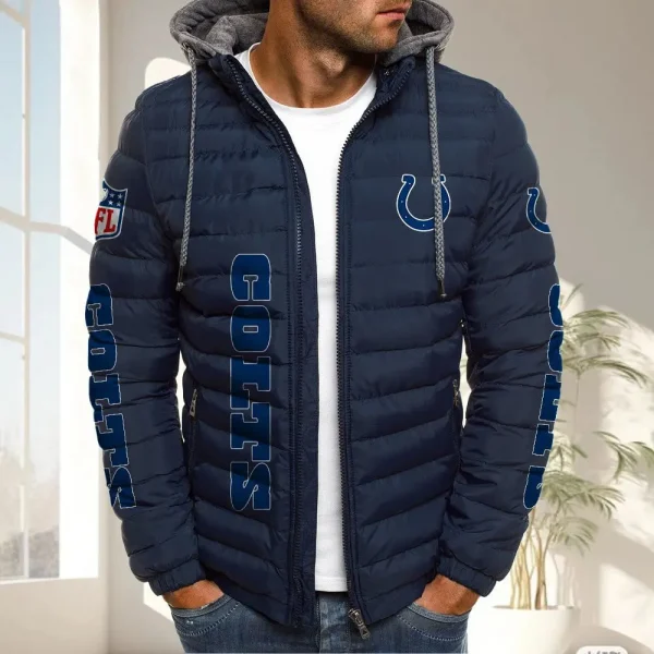 Indianapolis Colts PURPJ115 Hooded Down Jacket - Image 4