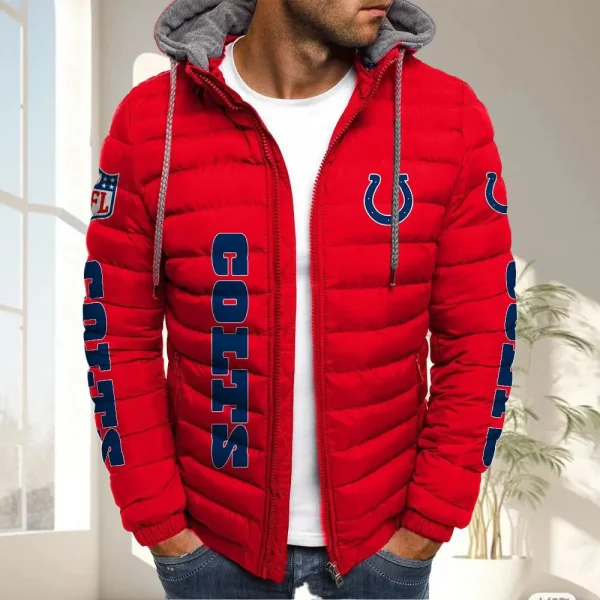 Indianapolis Colts PURPJ115 Hooded Down Jacket - Image 5