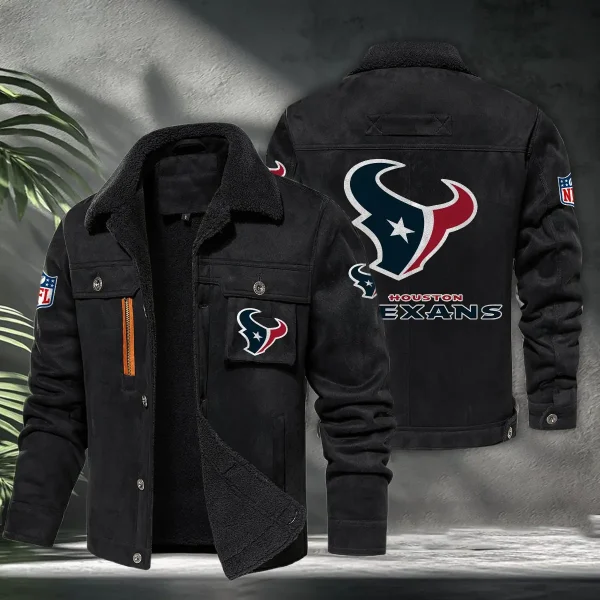 Houston Texans PURHLA013 Fur Collar Winter Casual Jacket