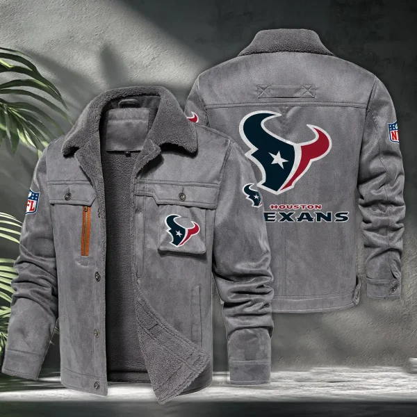 Houston Texans PURHLA013 Fur Collar Winter Casual Jacket - Image 3