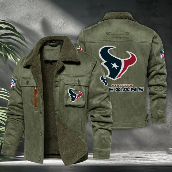 Houston Texans PURHLA013 Fur Collar Winter Casual Jacket - Image 5