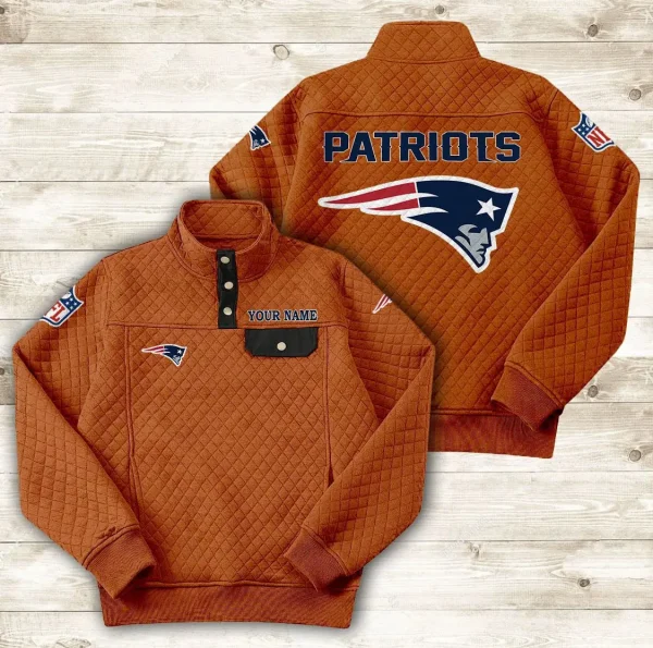 New England Patriots PURDL022 Button Stand-up Collar Sweatshirt - Image 4