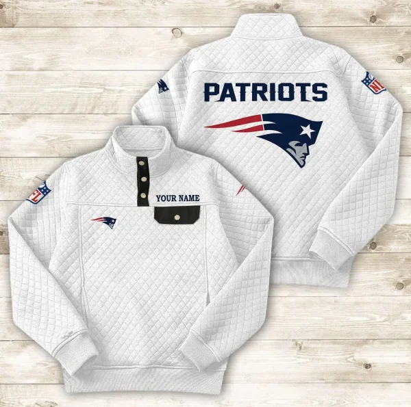 New England Patriots PURDL022 Button Stand-up Collar Sweatshirt - Image 5