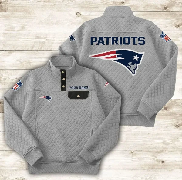 New England Patriots PURDL022 Button Stand-up Collar Sweatshirt - Image 6