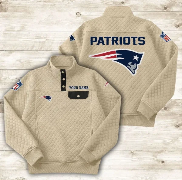 New England Patriots PURDL022 Button Stand-up Collar Sweatshirt - Image 8