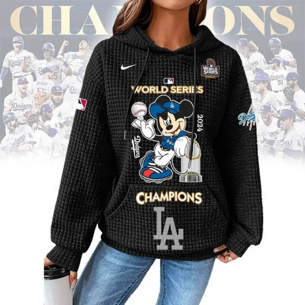 Los Angeles Dodgers New Waffle Women's Hoodie SPTNWH051 - Image 9