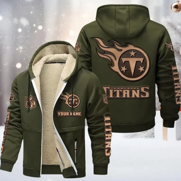 Tennessee Titans DMTZ0868 Hoodie Zip Velvet Coat - Image 3