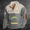 Los Angeles Chargers S9DBSCH1218 Color Block Stand Collar Sweatshirt