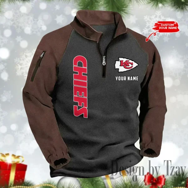 Kansas City Chiefs Men's Winter Warm Fleece Sweatshirts SPTWWFS048 - Image 2