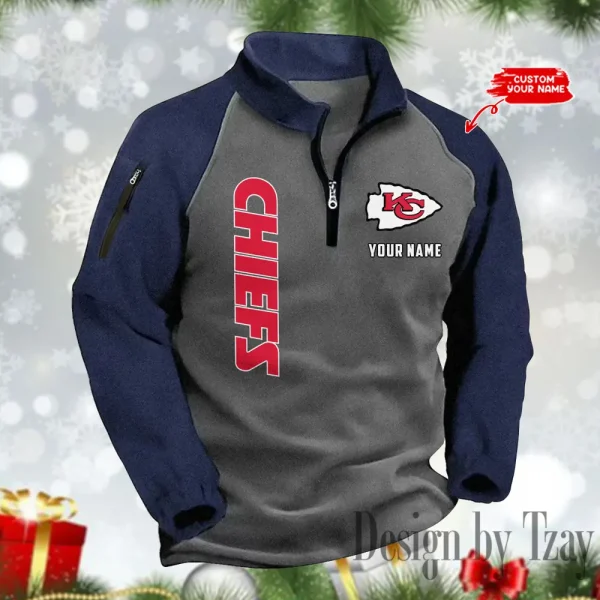 Kansas City Chiefs Men's Winter Warm Fleece Sweatshirts SPTWWFS048 - Image 3