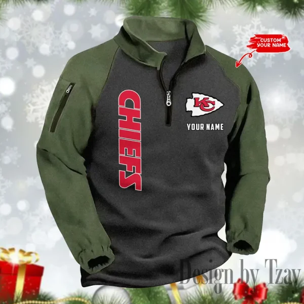 Kansas City Chiefs Men's Winter Warm Fleece Sweatshirts SPTWWFS048 - Image 4