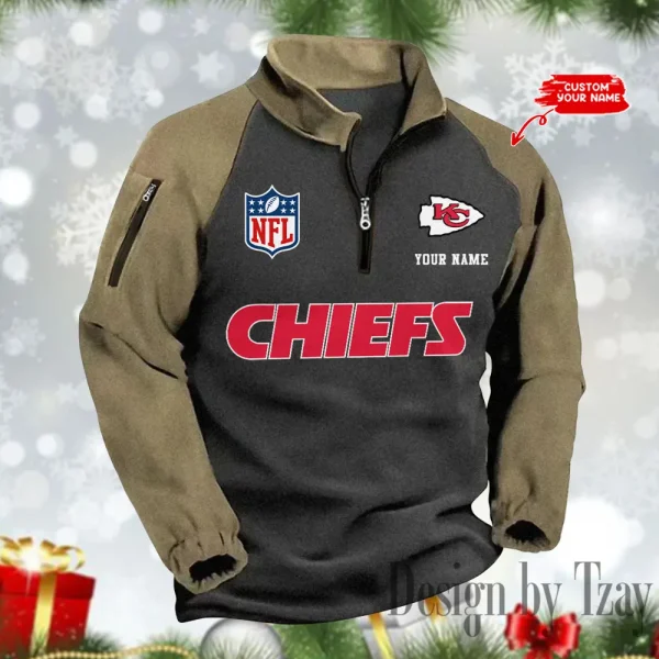 Kansas City Chiefs Men's Winter Warm Fleece Sweatshirts SPTWWFS080 - Image 2