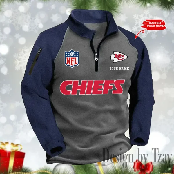 Kansas City Chiefs Men's Winter Warm Fleece Sweatshirts SPTWWFS080 - Image 3