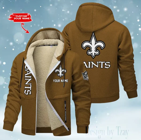 New Orleans Saints Hoodie Zip Velvet Coat ANZTZH056