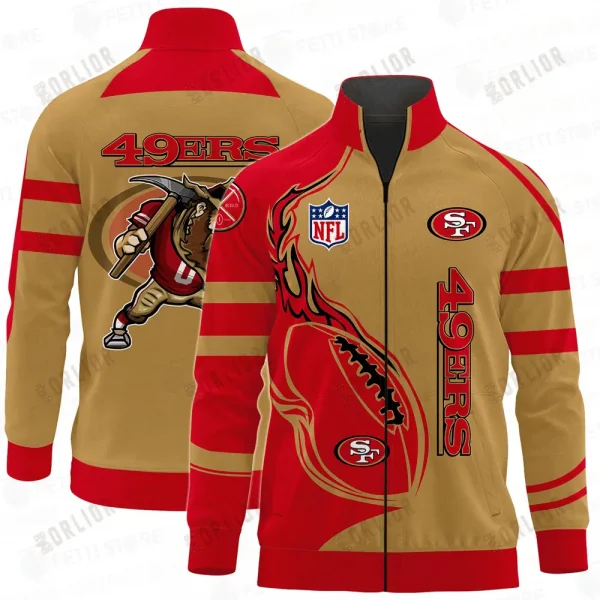 San Francisco 49ers Stand-up Collar Jacket Allover Full Print SPTSCJAFP053