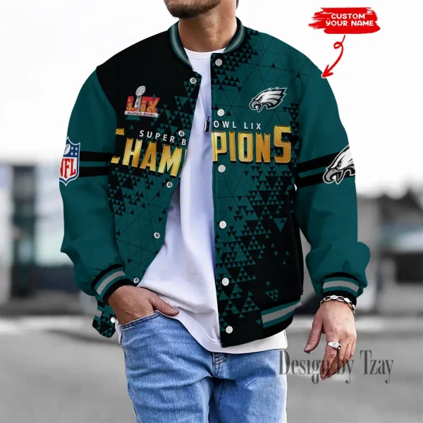 Philadelphia Eagles Unisex Exclusive Styles Varsity Jacket SPTBBJACKET429 - Image 2